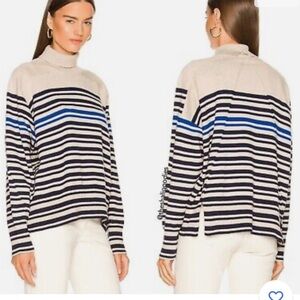 RAG & BONE NEW YORK CASHMERE COTTON TURTLENECK KNIT SWEATER OVERSIZE SWEATER MED